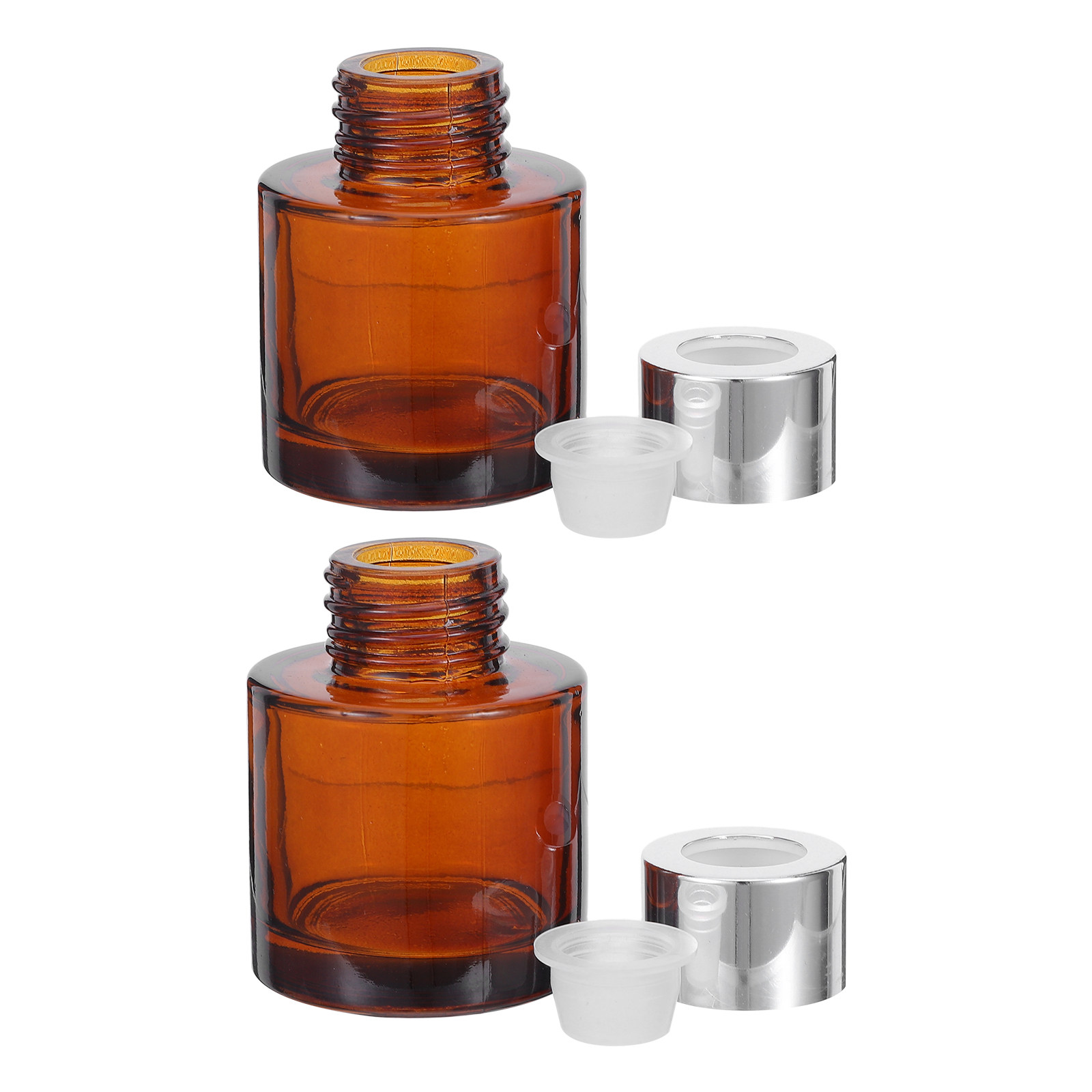 Perfume Refill Bottle - 2Pcs 50Ml Cylindrical Glass Aromatherapy Diffuser