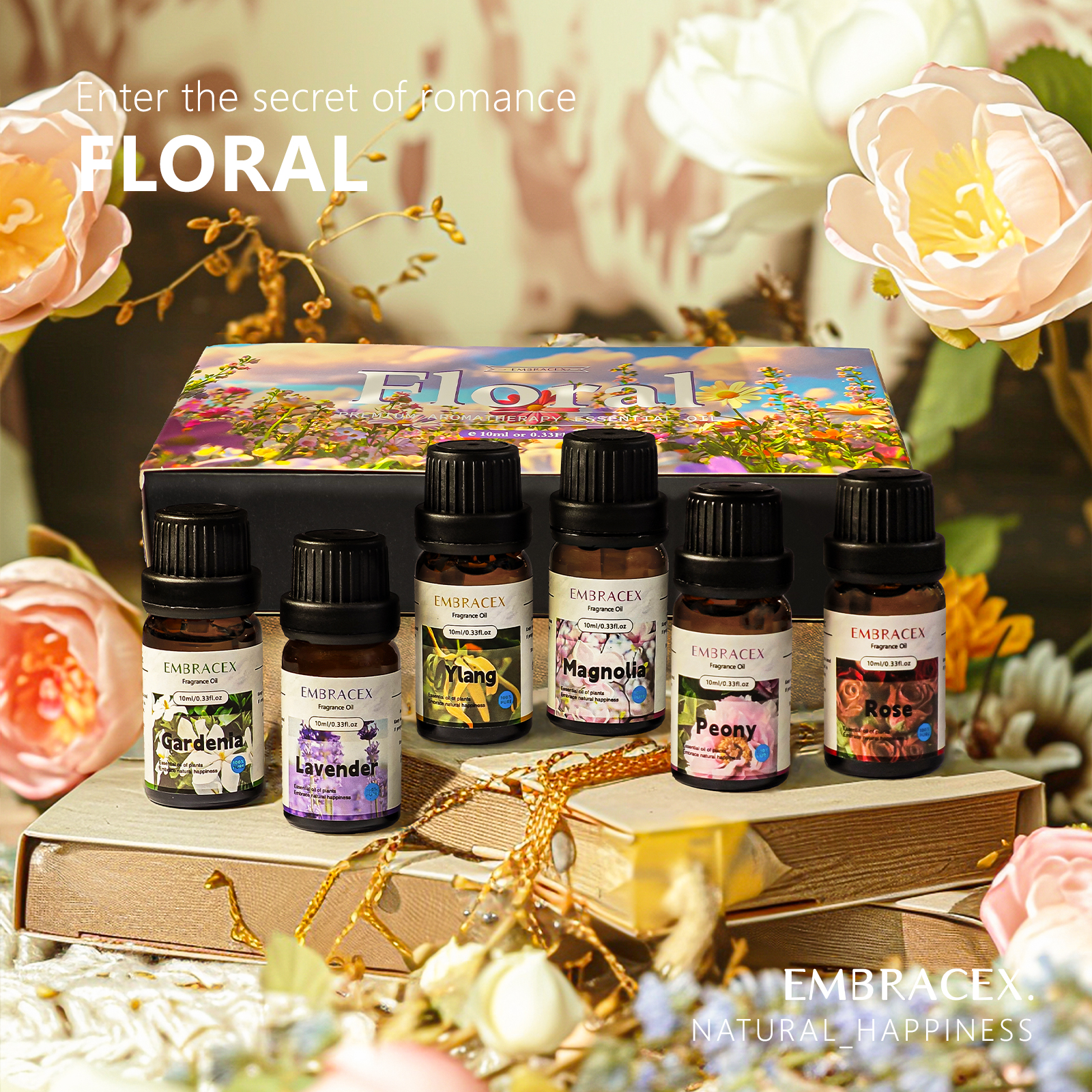 6PC/1Set 10ML Gift Box Floral  - đánh giá và giá Perfume Gardenia Fragrance